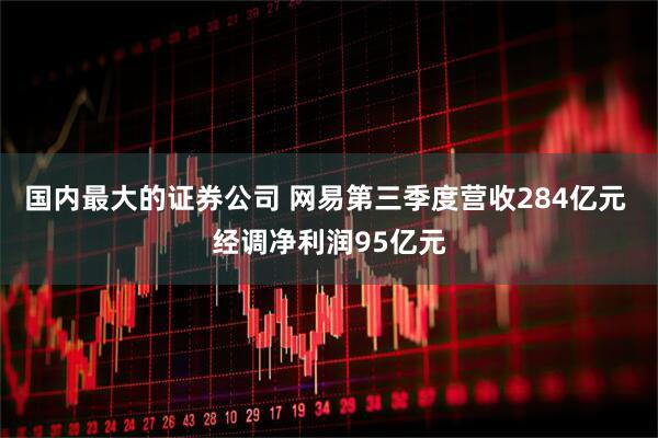 国内最大的证券公司 网易第三季度营收284亿元 经调净利润95亿元
