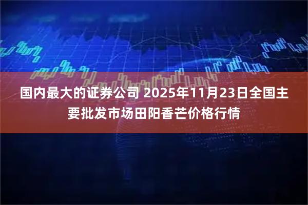 国内最大的证券公司 2025年11月23日全国主要批发市场田阳香芒价格行情